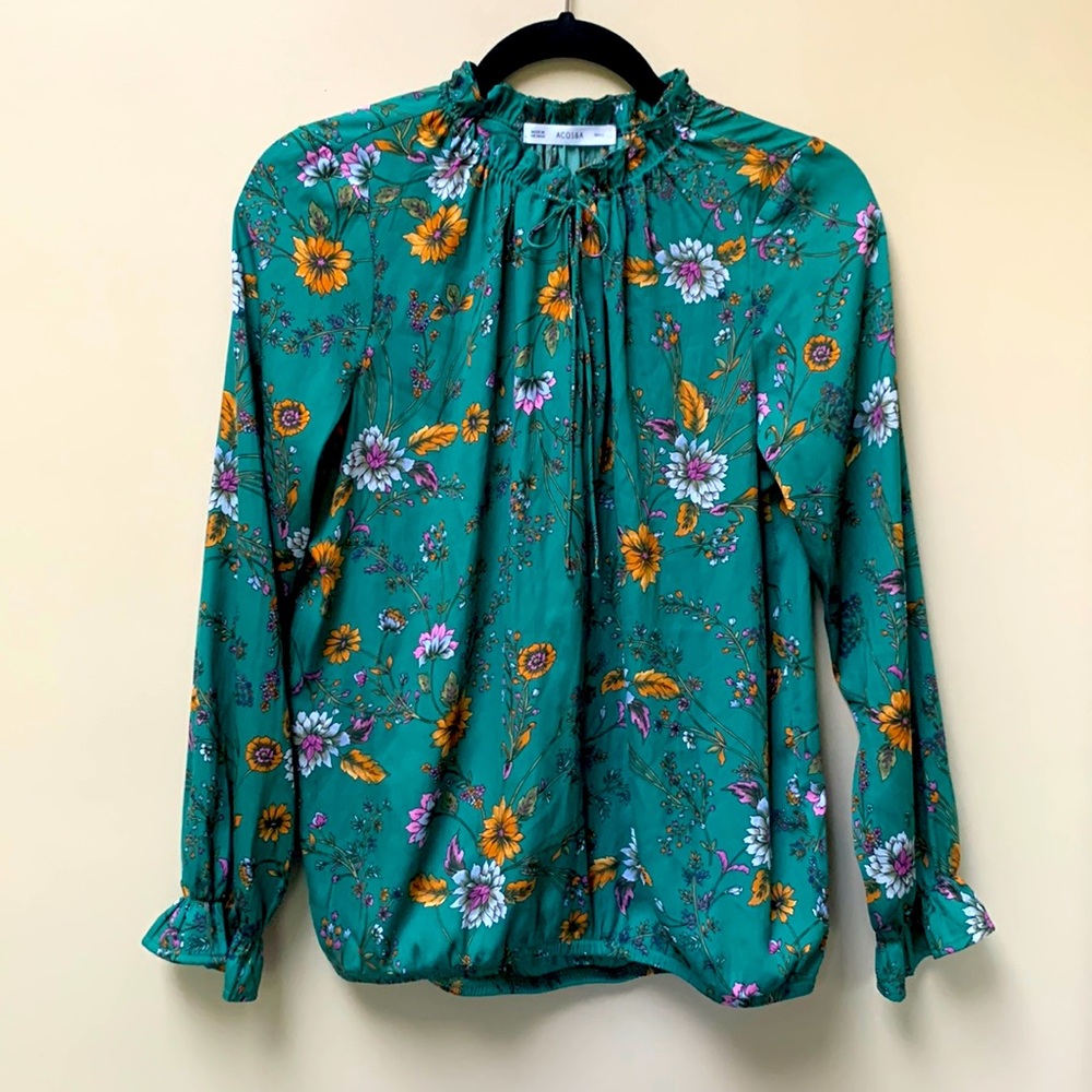 New with tag ACOS&A Green Floral Blouse